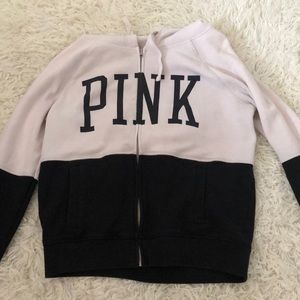 black and white PINK zip up